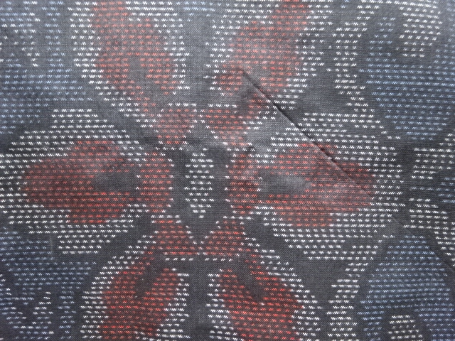 JAPANESE KIMONO / ANTIQUE KIMONO / SILK / DORO OSHIMA TSUMUGI / WOVEN FLORAL ARABESQUE